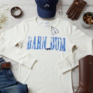 Stirrups "Barn Bum" Thermal Henley | Ivory | Medium (Juniors)
